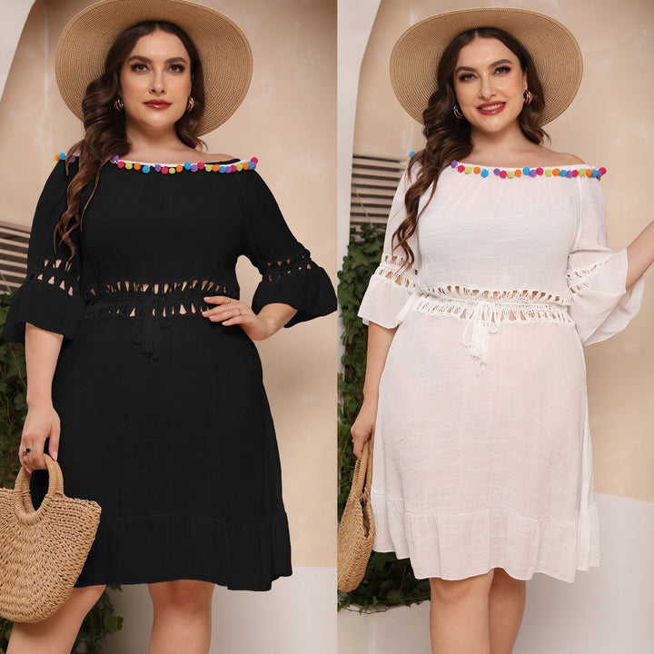 Damer Off-Shoulder Cut-Out Strandkjole Stilla