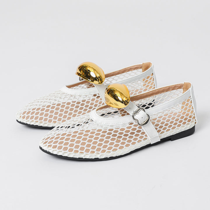 Dame Netzeinstieg Ballerinas med elegant rem Stilla