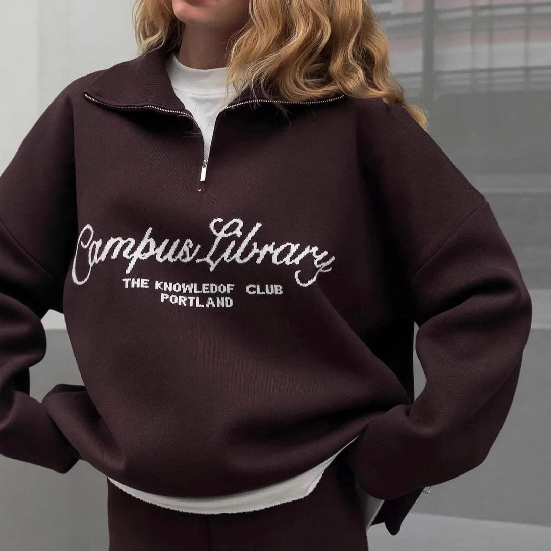 Kvinders hyggelige hoodie og afslappet bukser sæt Stilla