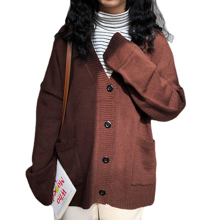 kvinders afslappede strikket cardigan med dekorative knapdetaljer og oversized pasform Stilla