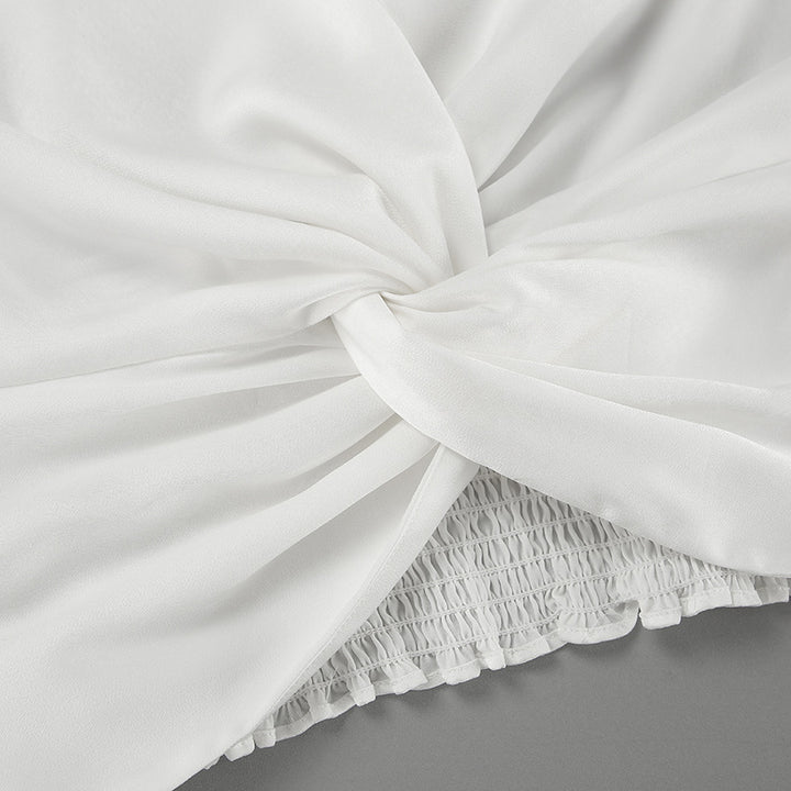 Dame Elegant knude-formet top med voluminøse ærmer Stilla