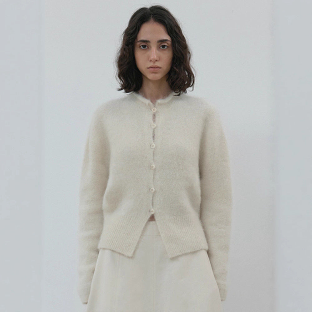 Dame elegant og varm strikket cardigan med knaplukning Stilla