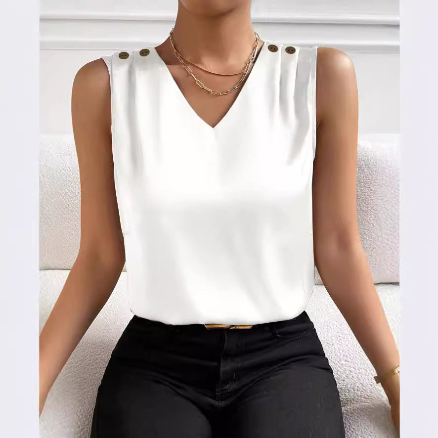 Dame Elegant V-hals Bluse Stilla