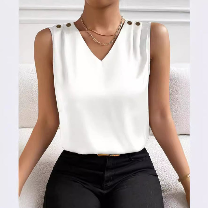 Dame Elegant V-hals Bluse Stilla