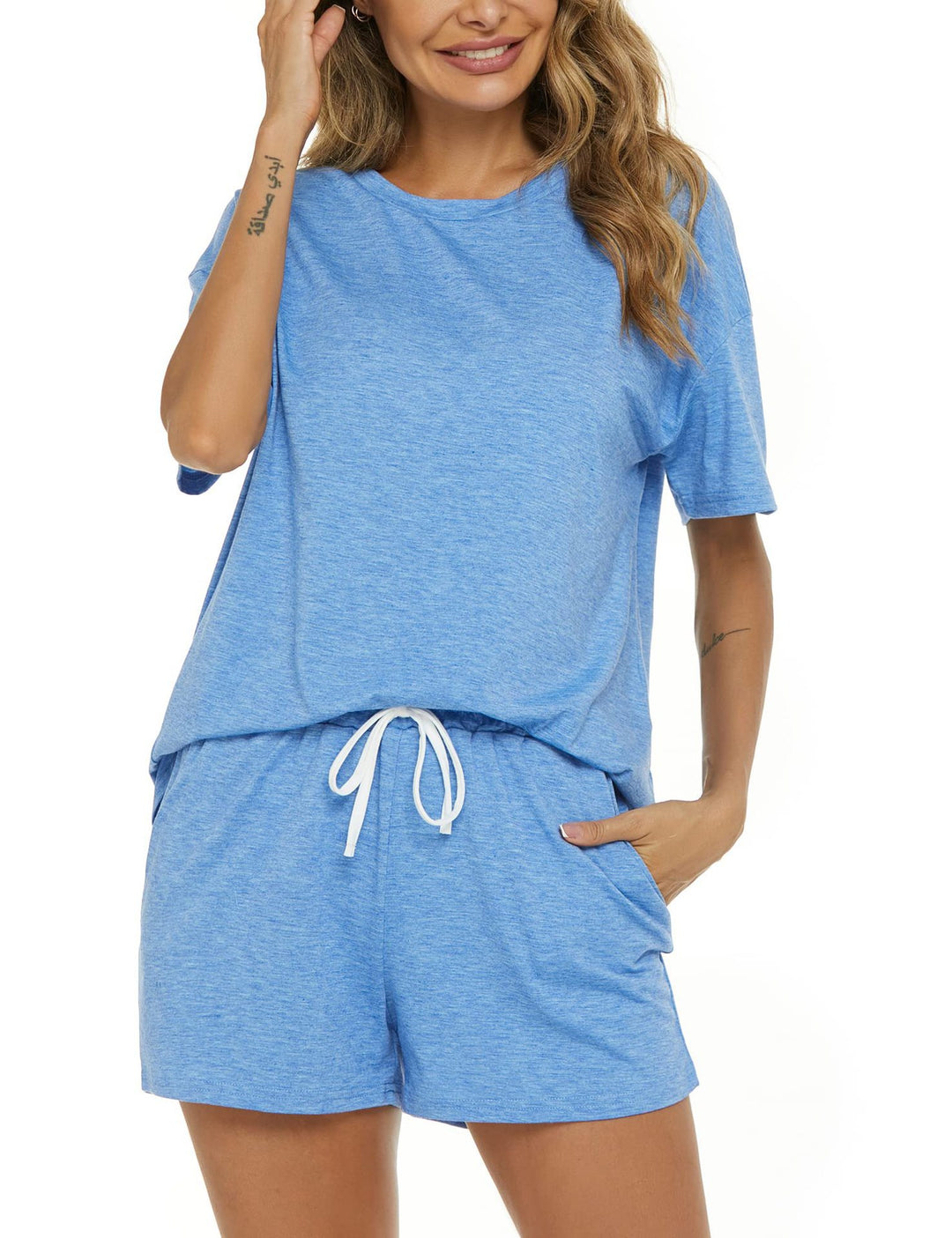 Dame afslappet kortærmet pyjamas-sæt Stilla