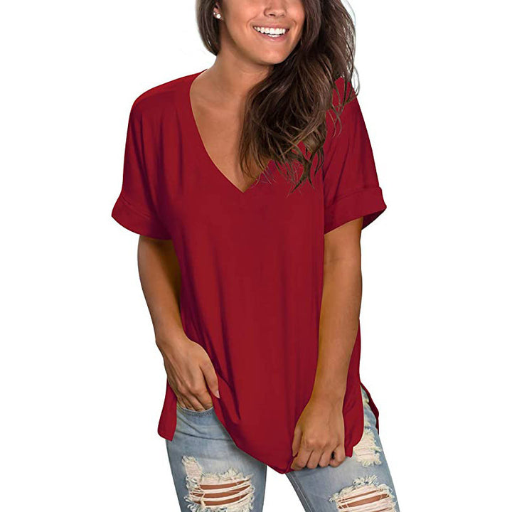 Dame Fritids V-Udskæring T-Shirt Stilla