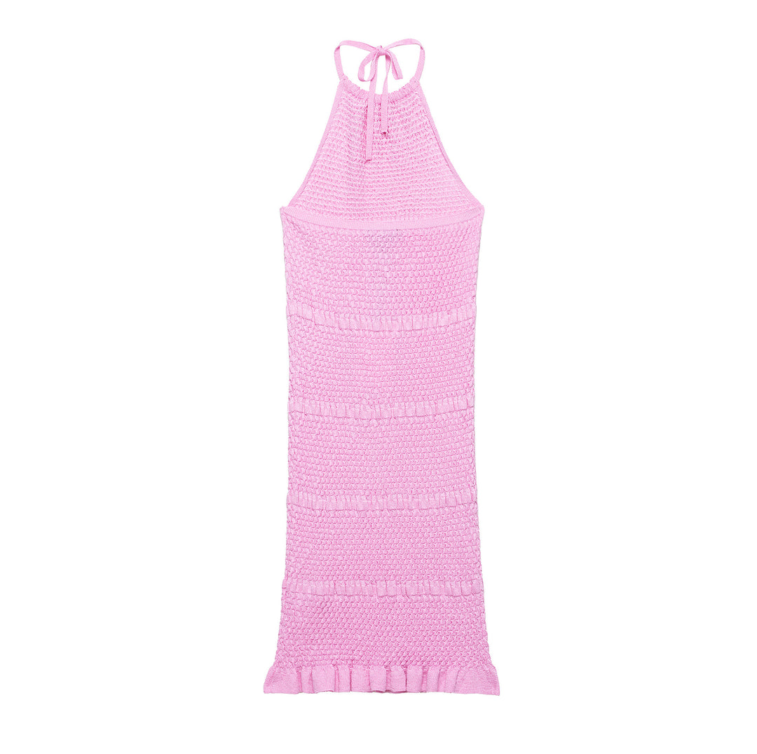 Femme Halter Neck Hækle Cover-Up Kjole Stilla