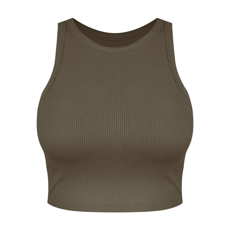 Dame sporty rib crop top med høj åndbarhed og elastisk talje Stilla