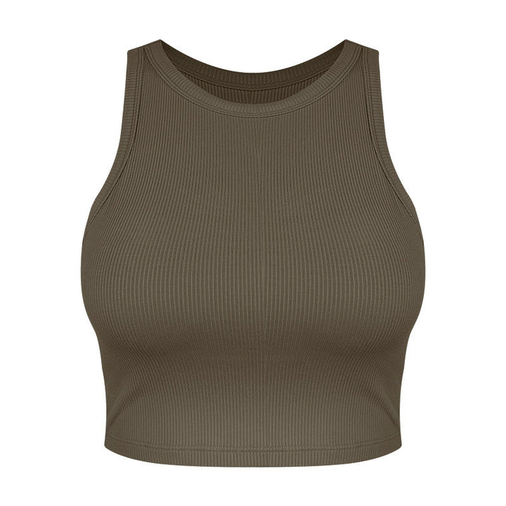 Dame sporty rib crop top med høj åndbarhed og elastisk talje Stilla