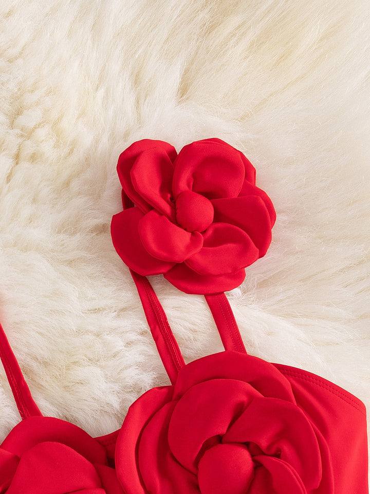 Dame heldragt badedragt med florale applikationer Stilla