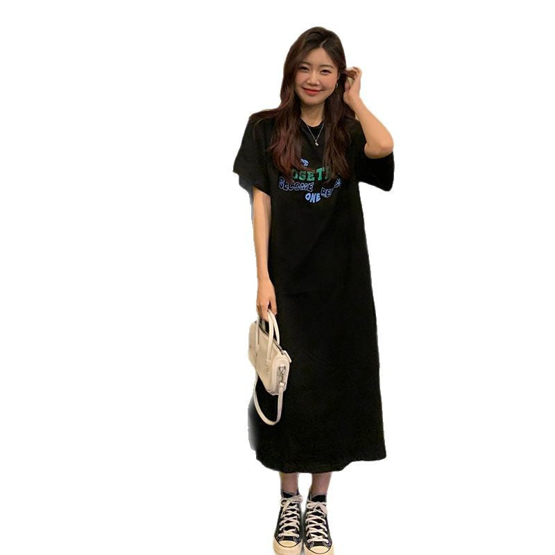 Dame Casual Midi T-Shirt Kjole med legende grafiktryk Stilla