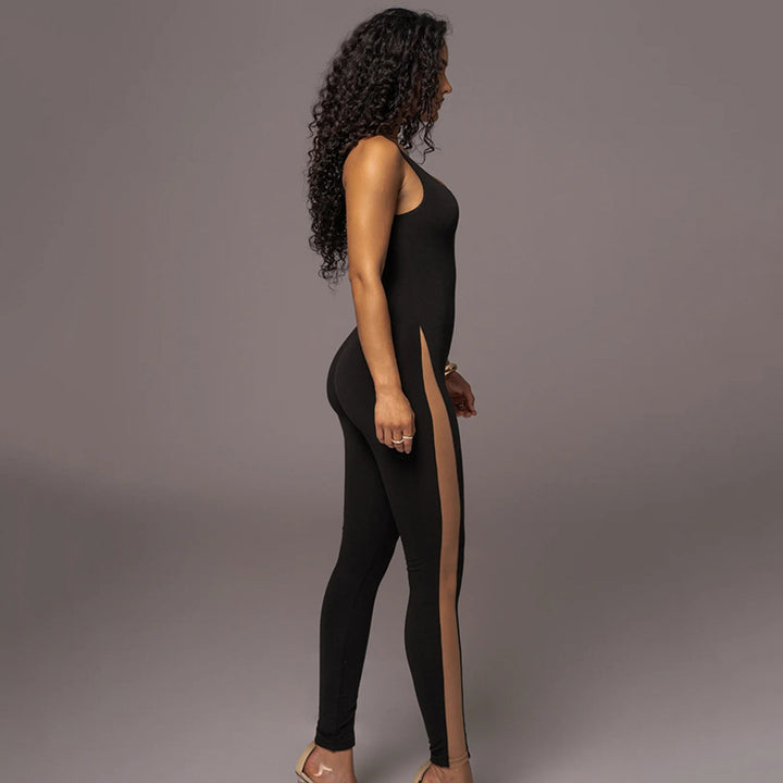 Damen Sportlicher Langarm-Overall mit seitlichen Cut-Outs und konturierendem Design Skovae
