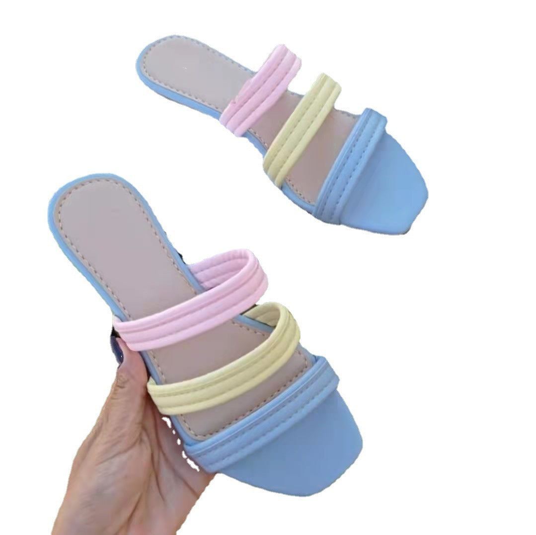 Dame Åbne Mules med brede remme og moderne design Stilla