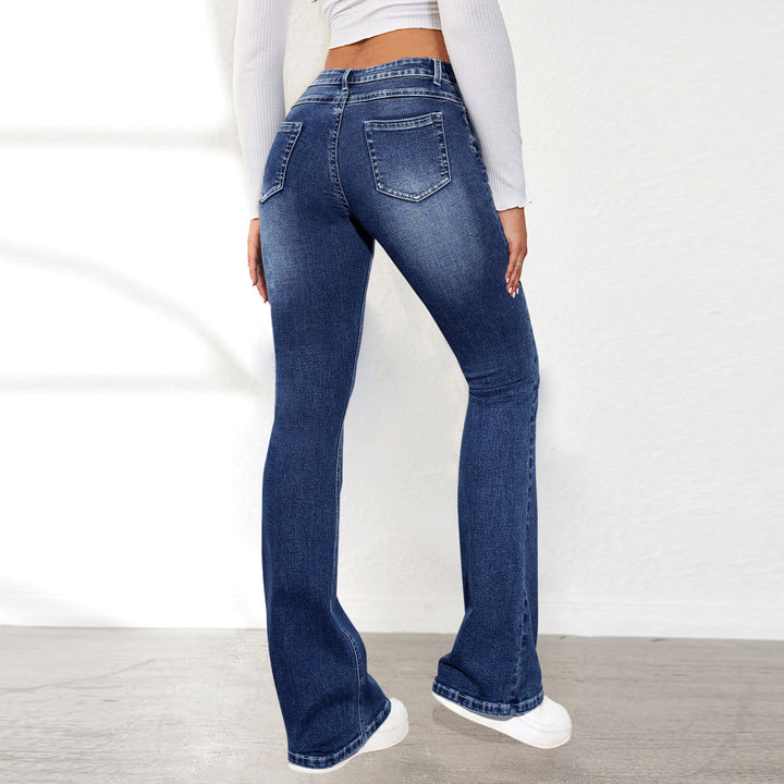 Dame flared jeans med høj talje og elastisk stretch Stilla