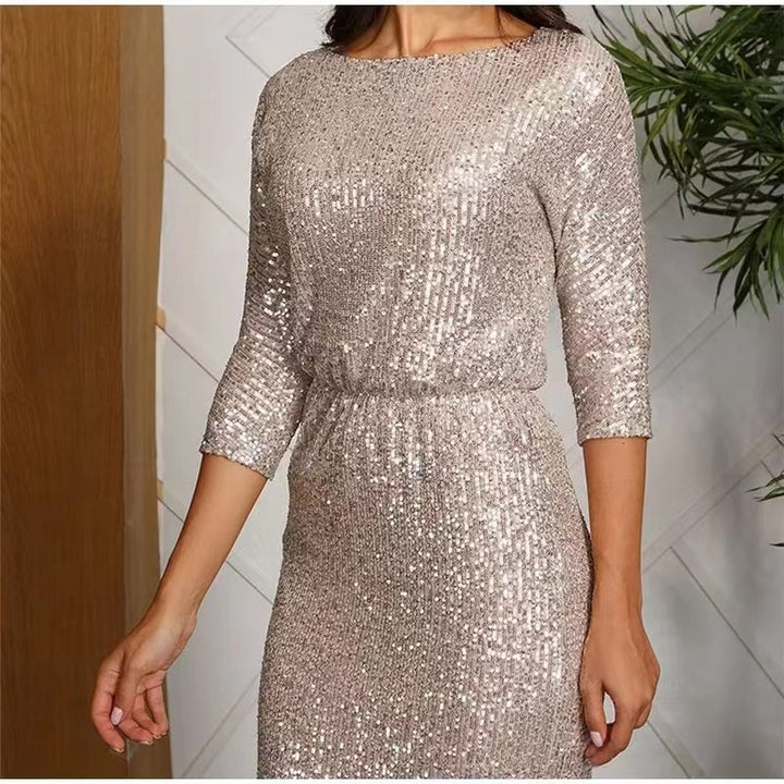 Dame elegant og glamourøst aftenkjole med palietter Stilla