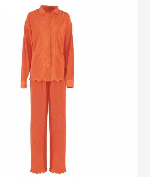 Dame Blazer-Bukser-Sæt med elegante ribdetaljer og afslappet snit Stilla