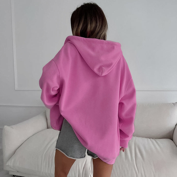 Dame Oversized Hættejakke i blødt Fleece med praktiske sidelommer Stilla