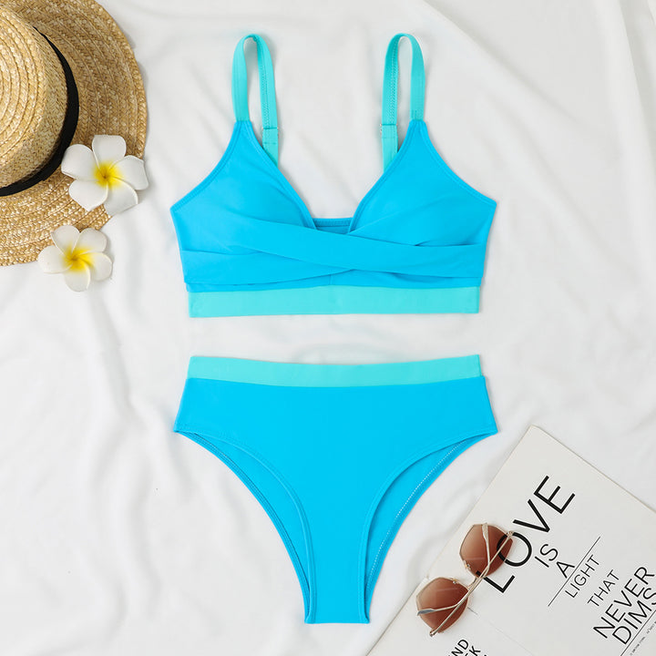 Dame Bikini-sæt med innovativt vikletop og høj talje Skovae
