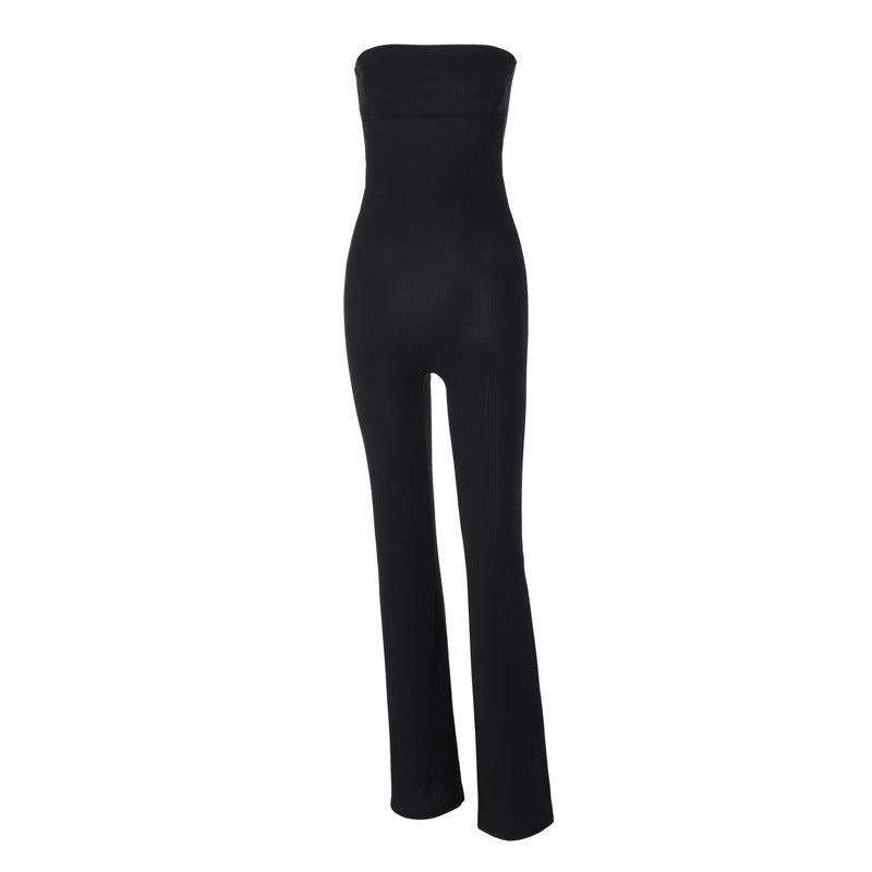 Dame Elegant Bustier- jumpsuit med flydende snit og smalle stropper Stilla