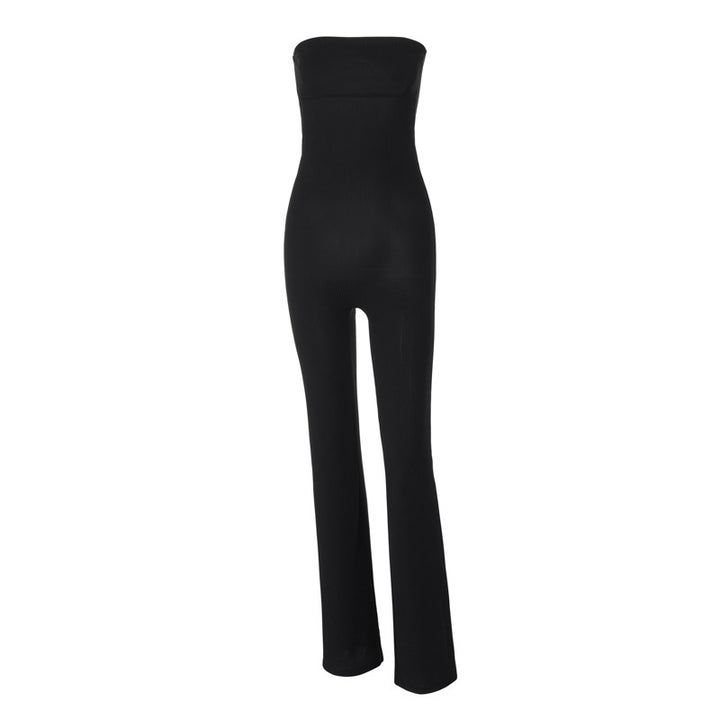 Dame Elegant Bustier- jumpsuit med flydende snit og smalle stropper Stilla