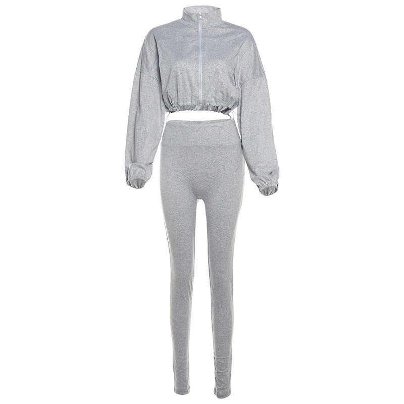 Dame Crop-top og højtaljede leggings sæt Stilla