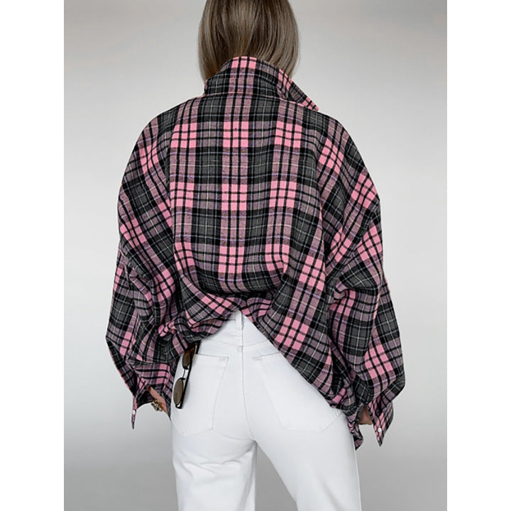 Dame afslappet flannel skjorte med plus størrelse Stilla