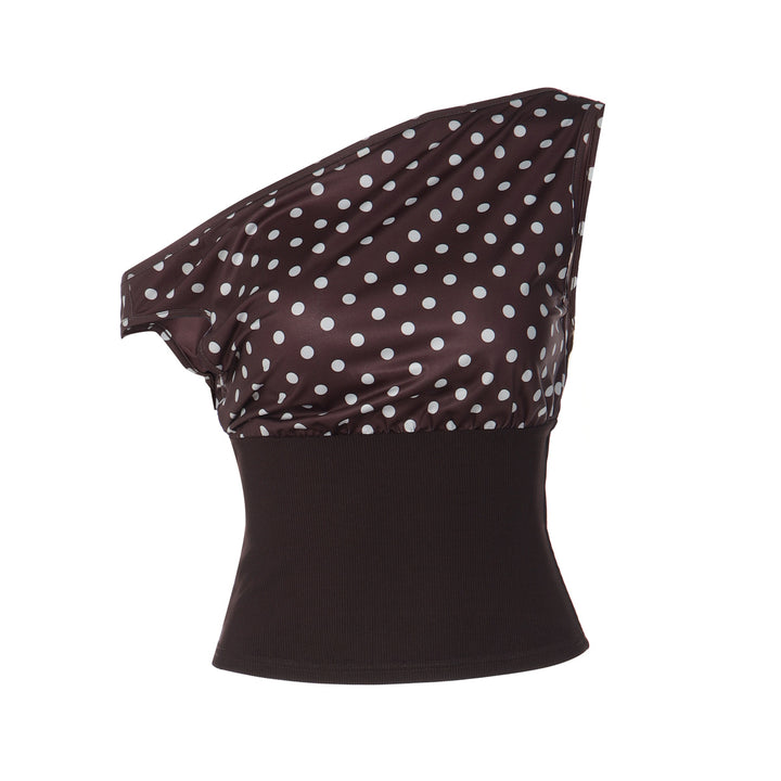 Damer Asymmetrisk Polka-Dot Top Skovae