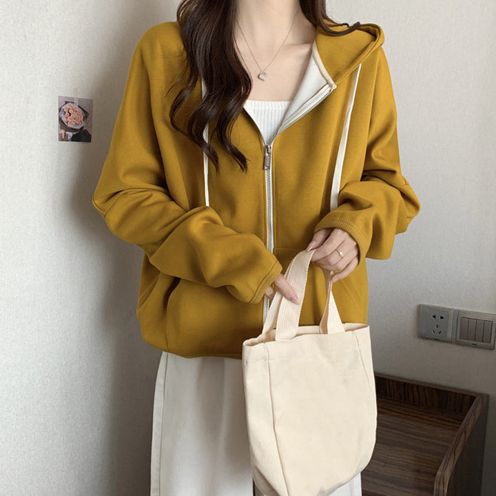 Femme Casual Zip-Up Hoodie med Oversized Fit Stilla