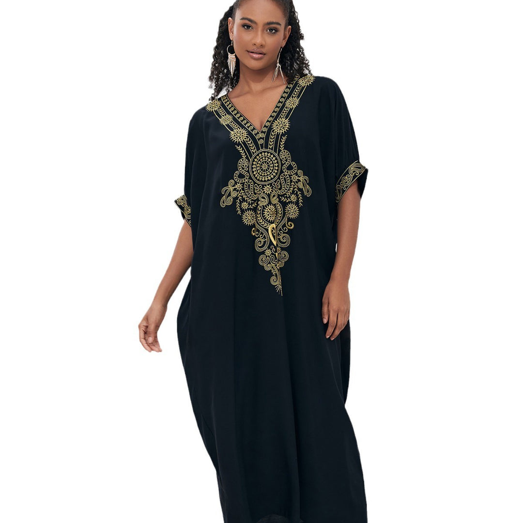 Dame Kaftan med elegant broderi og vid pasform Stilla