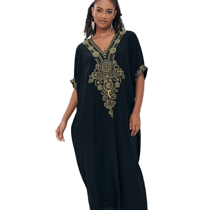 Dame Kaftan med elegant broderi og vid pasform Stilla