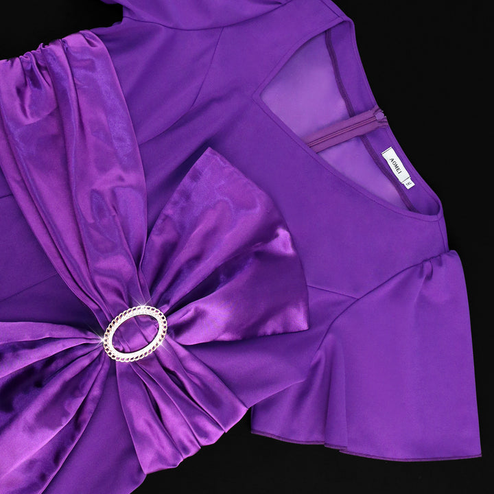 Dame elegant jumpsuit med dekorativ sløjfe-applikation Skovae
