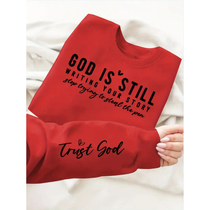 Kvinders sweatshirt med inspirerende tekst og blødt materiale Skovae