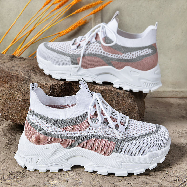 Dame Åndbare Fritids-sneakers med elastisk snørelukning og skridsikker sål Stilla