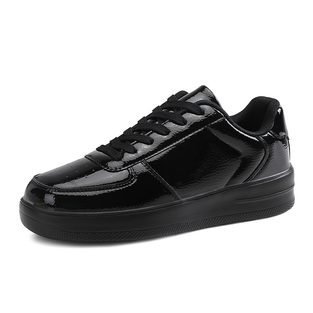 Herrer Sleek Patenteret Læder Mode Sneakers Stilla