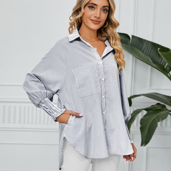 Damer casual oversized skjorte med striber Stilla
