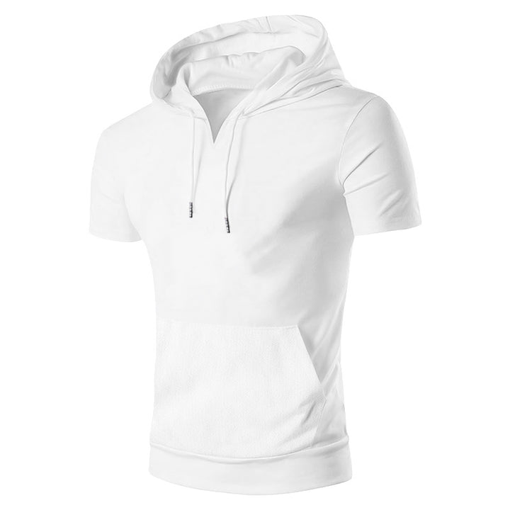 Herre kortærmet hoodie med praktisk kængurulomme og åndbart stof Stilla