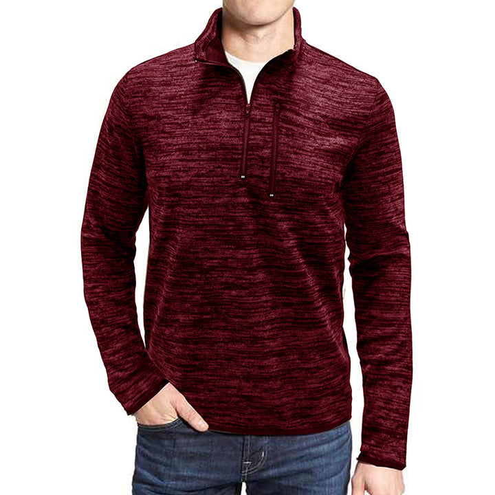 Herrer sweatshirt med stegende krave og moderne strukturer Stilla
