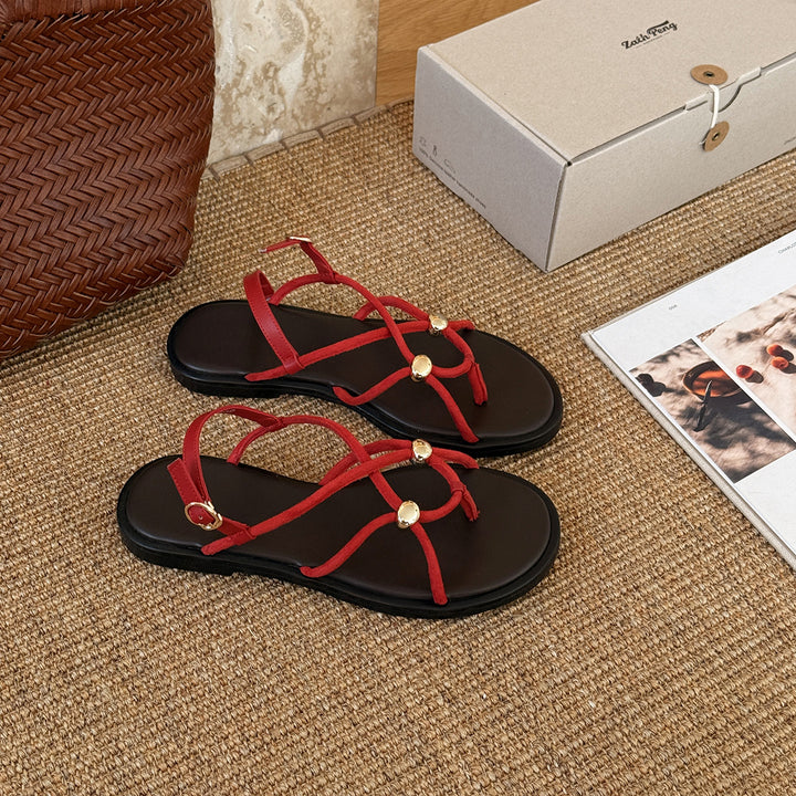 Femme Elegant Kryds Sandaler Stilla