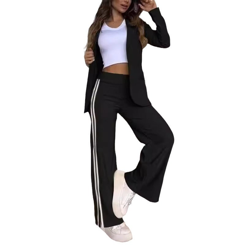Kvinders sporty blazer sæt med brede bukser Stilla