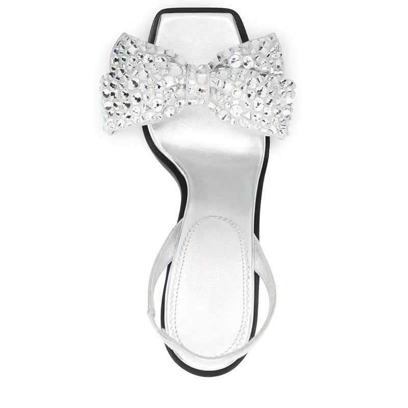 Femme Elegant Strass-udsmykkede Slingback-sandaler Stilla
