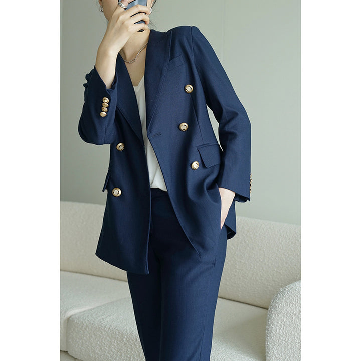 Dame elegant jakkesæt med figursyet blazer og smalt skåret bukser Stilla