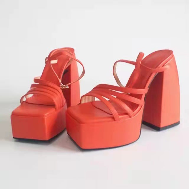 Femme Høj-Plateau Rem-Plateau Sandaler Stilla