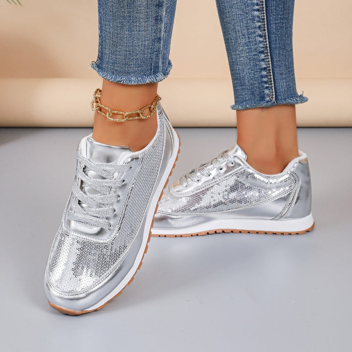 Dame Sneakers med glitrende paljetter og behagelig sål Stilla