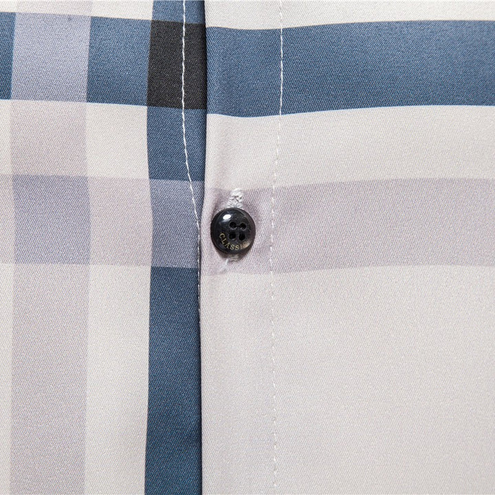 Herrer Måltaget Langærmet Ternet Button-Up Skjorte Stilla