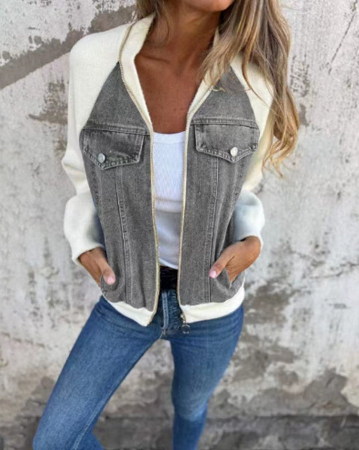 Dame Sporty Denim Jakke med hyggeligt foret og elegante ærmer Stilla