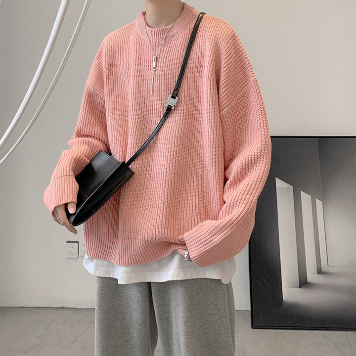 Herrer Oversized Strikpullover med struktureret ribdesign og blødt inderfôr Stilla