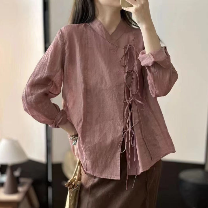 Femme Letvægts Sløjfe-Front Bluse Stilla