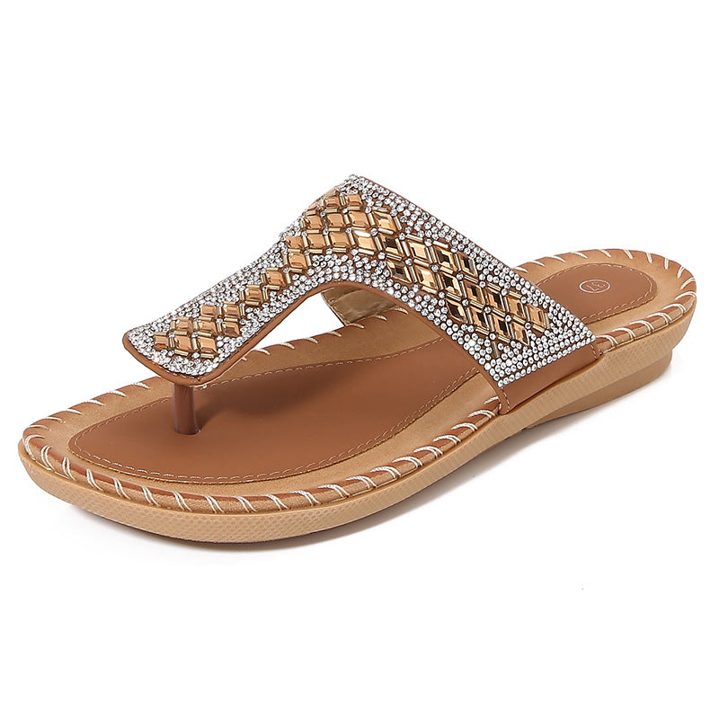 Dame Flip-Flops med glimmerdetaljer Stilla