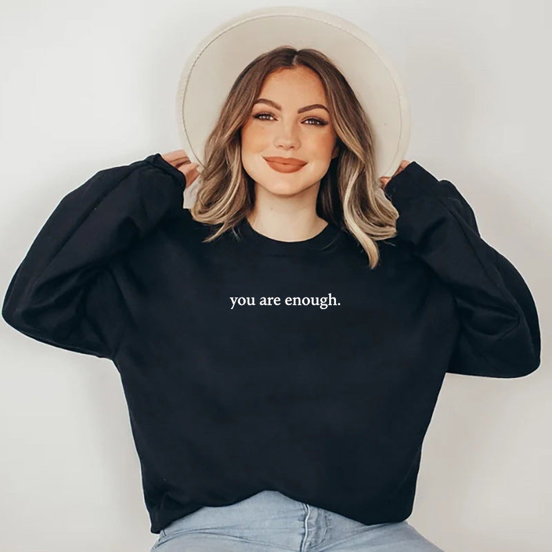 Kvinders sweatshirt med inspirerende tekst Skovae