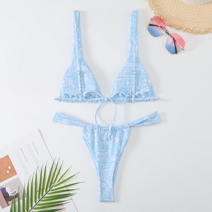 Femme Vibrant Floral Print Bikini Sæt Stilla